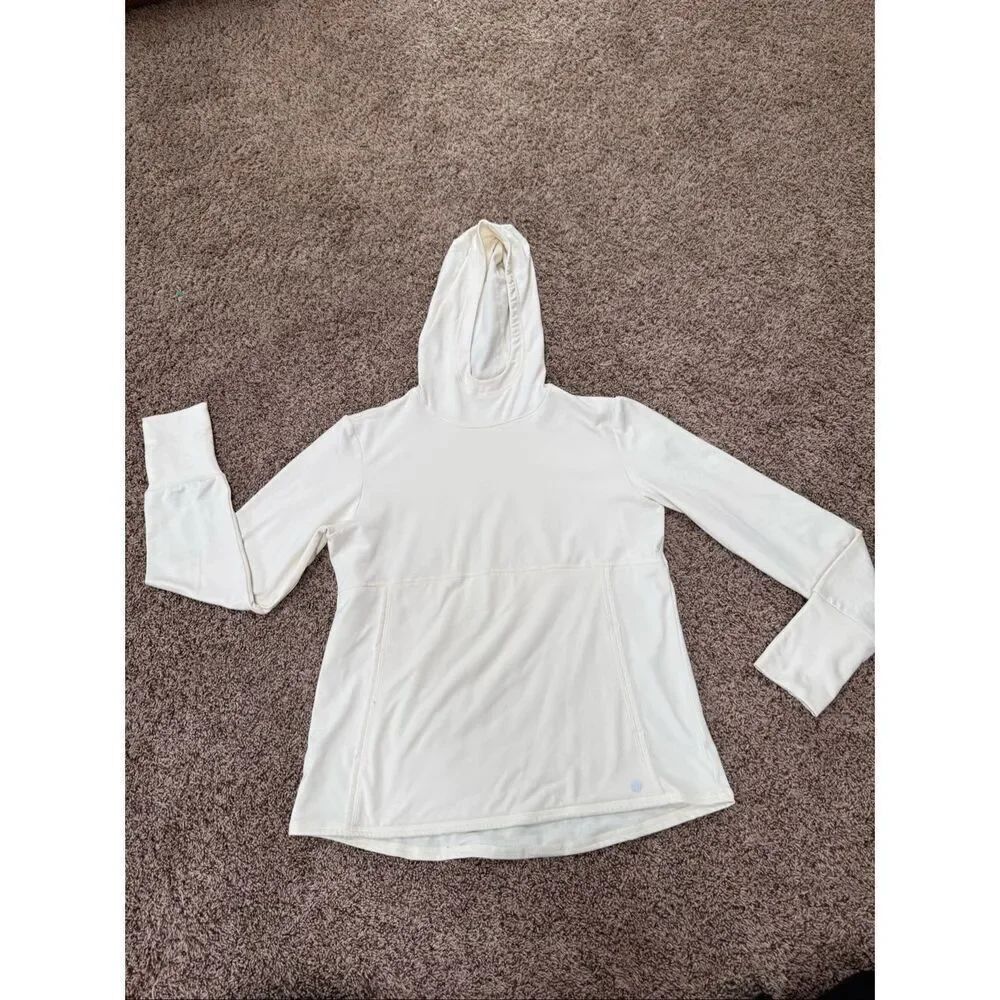 Apana white hoodie kangaroo pouch comfort top SZ M